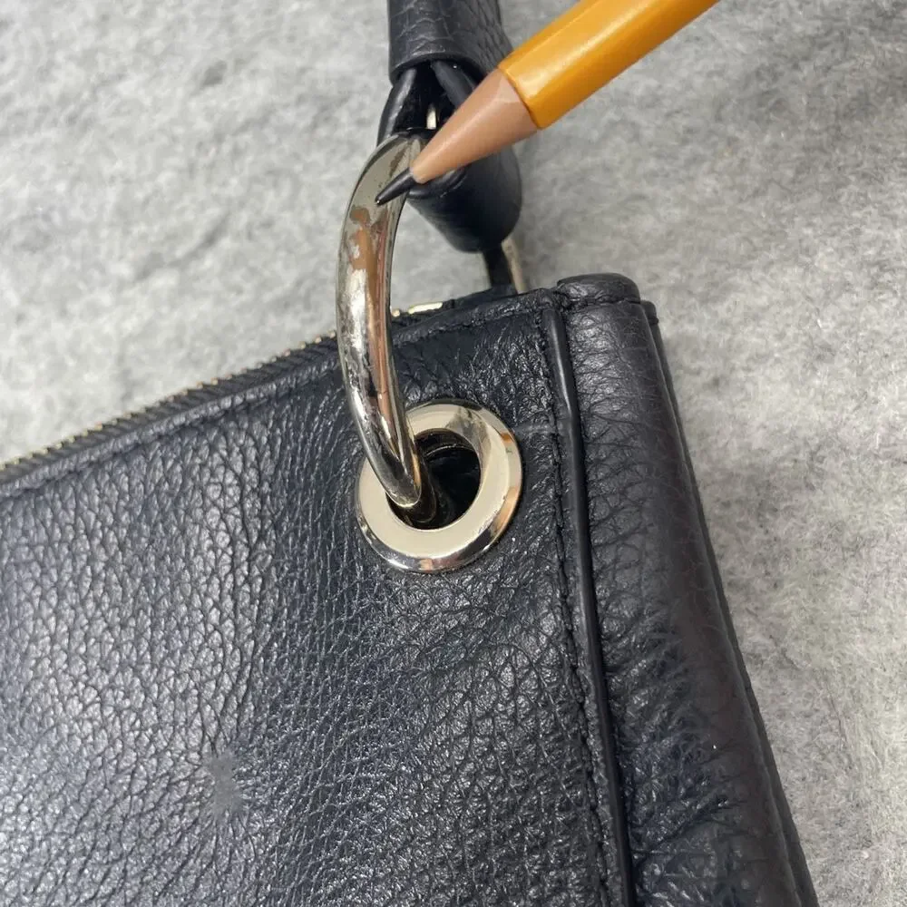 Kate Spade KAT Pebbled Leather Purse Black Shoulder Bag FLAWED FADED HARDWARE